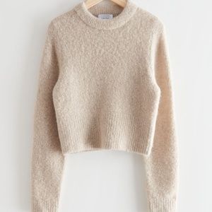 & other stories boxy pile knit sweater XS Beige